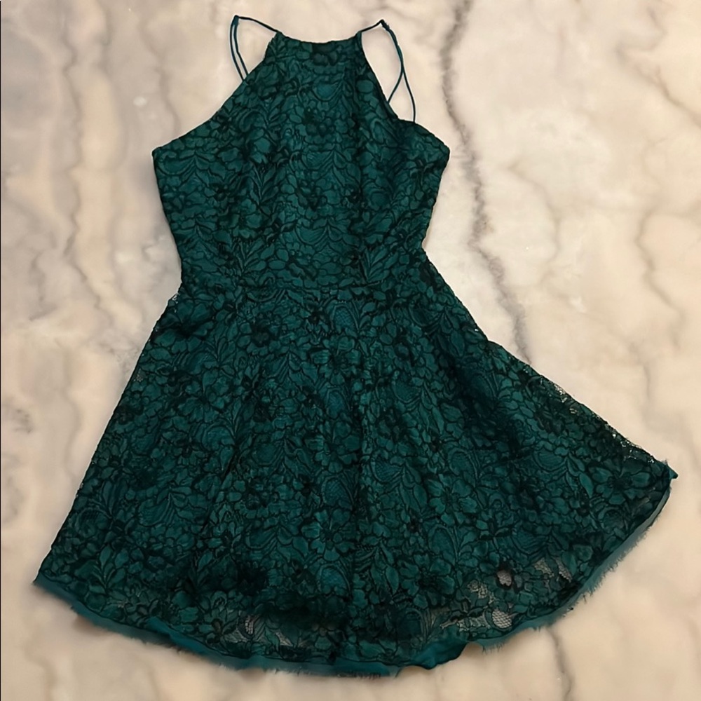 Kimchi Blue Teal Lace Mini Dress